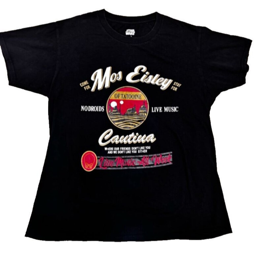 Star Wars T-shirt Men's Size L Black Mos Eisley Cantina